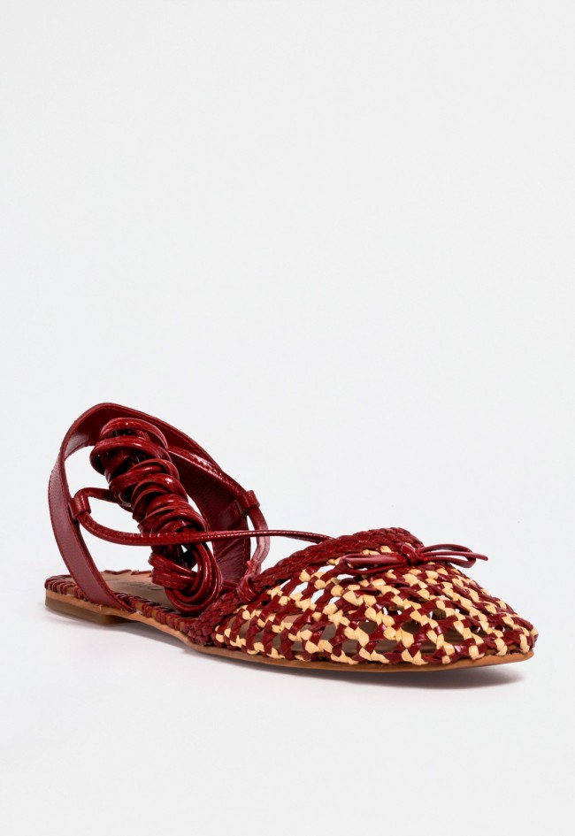 Zapato bailarina destalonado de mujer trenzado con cuerdas – delicadeza artesanal con estilo romántico VAS d49001