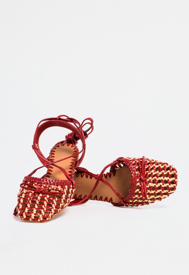 Zapato bailarina destalonado de mujer trenzado con cuerdas – delicadeza artesanal con estilo romántico VAS d49001