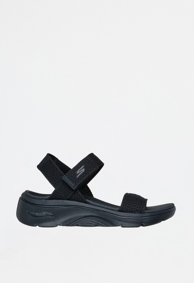 Sandalia negra vegana mujer Skechers Arch Fit 2.0 Annie – confort técnico y diseño deportivo certificado por podólogos