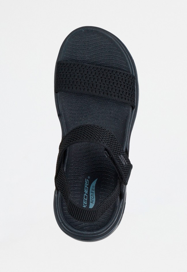 Sandalia negra vegana mujer Skechers Arch Fit 2.0 Annie – confort técnico y diseño deportivo certificado por podólogos