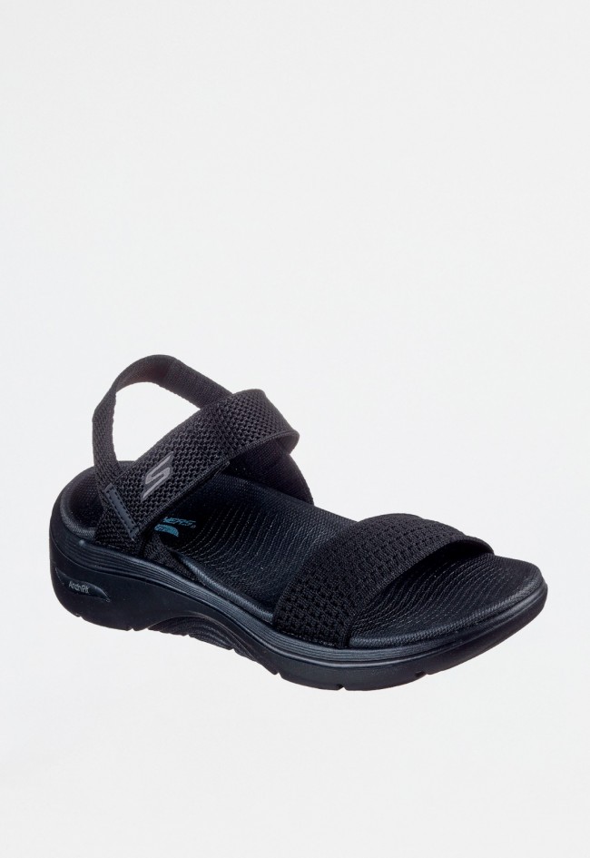 Sandalia negra vegana mujer Skechers Arch Fit 2.0 Annie – confort técnico y diseño deportivo certificado por podólogos