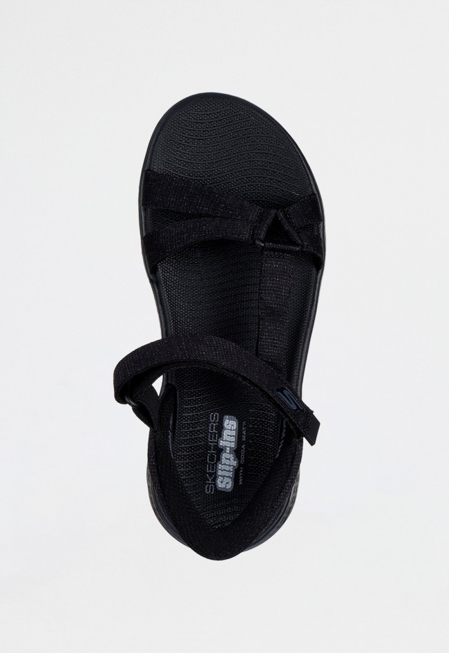 Sandalia negra mujer Skechers Slip-ins GO WALK Flex Illuminate – comodidad sin manos y plantilla Goga Mat®