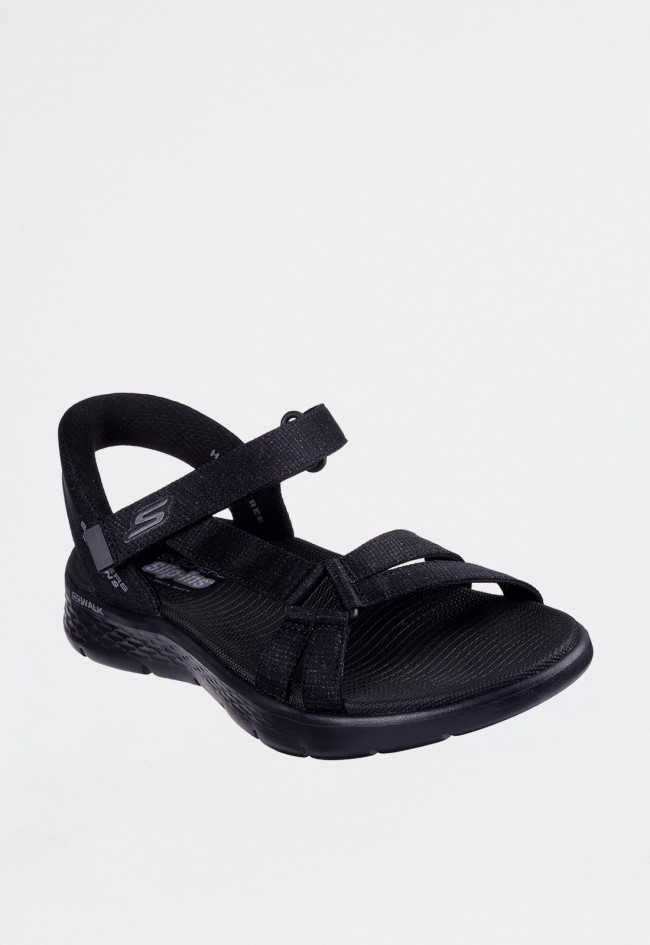 Sandalia negra mujer Skechers Slip-ins GO WALK Flex Illuminate – comodidad sin manos y plantilla Goga Mat®