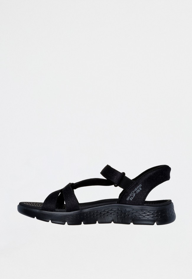 Sandalia negra mujer Skechers Slip-ins GO WALK Flex Illuminate – comodidad sin manos y plantilla Goga Mat®