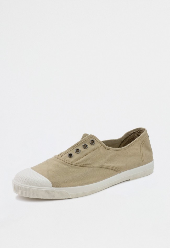 Zapatilla hombre Natural World Condor 3102 color tostado – lona ecológica sin cordones y suela de caucho natural