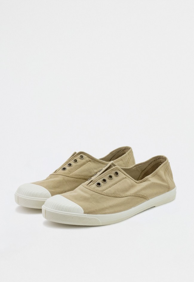 Zapatilla hombre Natural World Condor 3102 color tostado – lona ecológica sin cordones y suela de caucho natural
