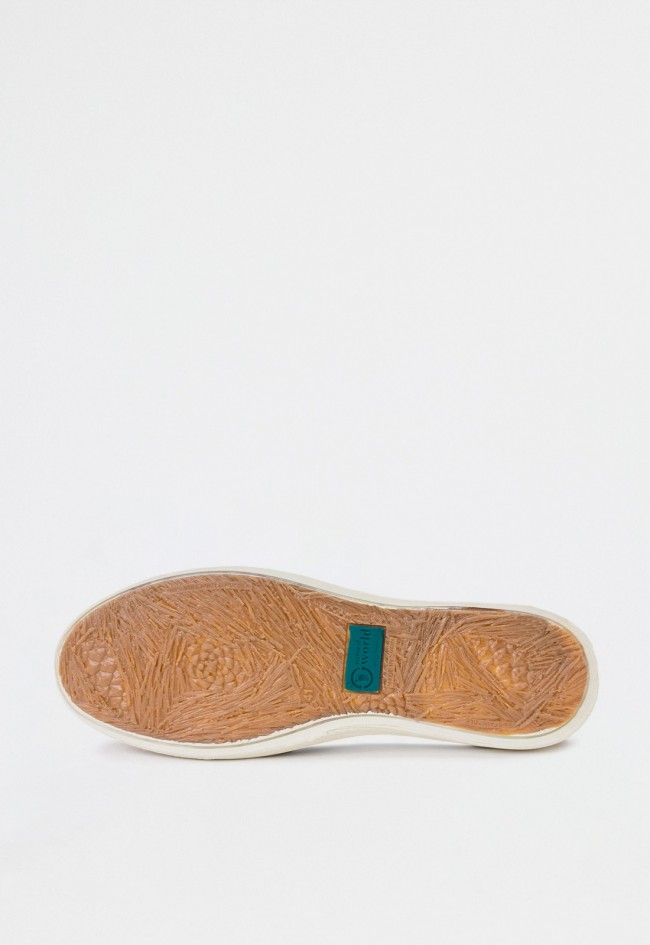 Zapatilla náutica de hombre Natural World Old Elbrus de lona orgánica con efecto lavado y estilo clásico
