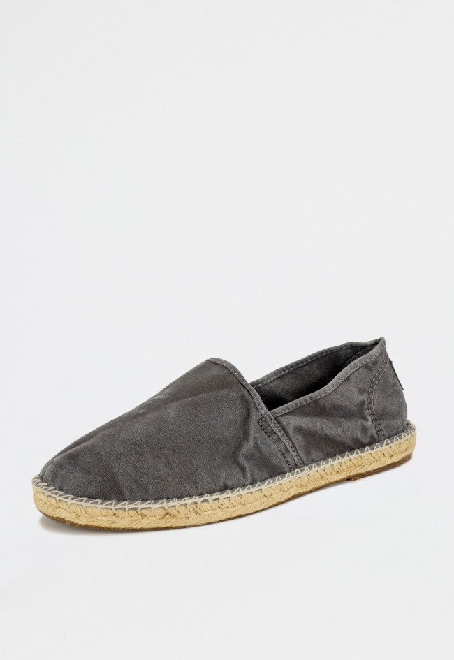 Alpargata de hombre Natural World Old Trébol gris de algodón natural con suela de yute y estilo casual