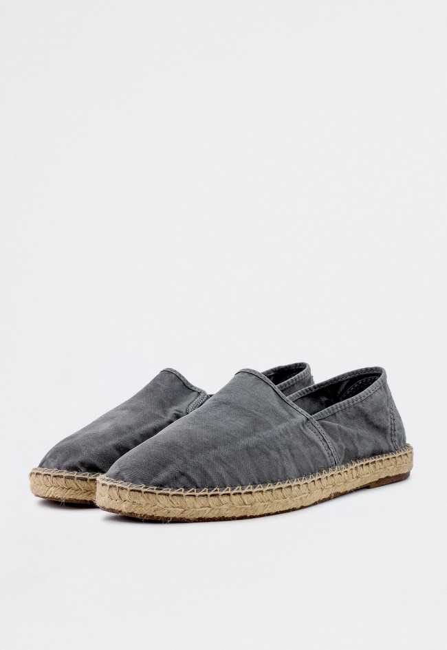 Alpargata de hombre Natural World Old Trébol gris de algodón natural con suela de yute y estilo casual