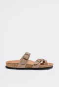 Sandalia bio taupe de mujer con hebillas — estilo relajado y esencia mediterránea VAS 27-2530