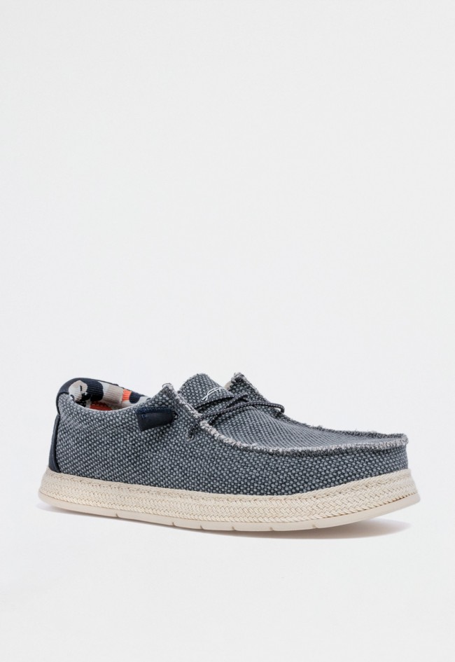 Náutico casual de hombre en textil azul — estilo relajado y moderno VAS 75-2086c