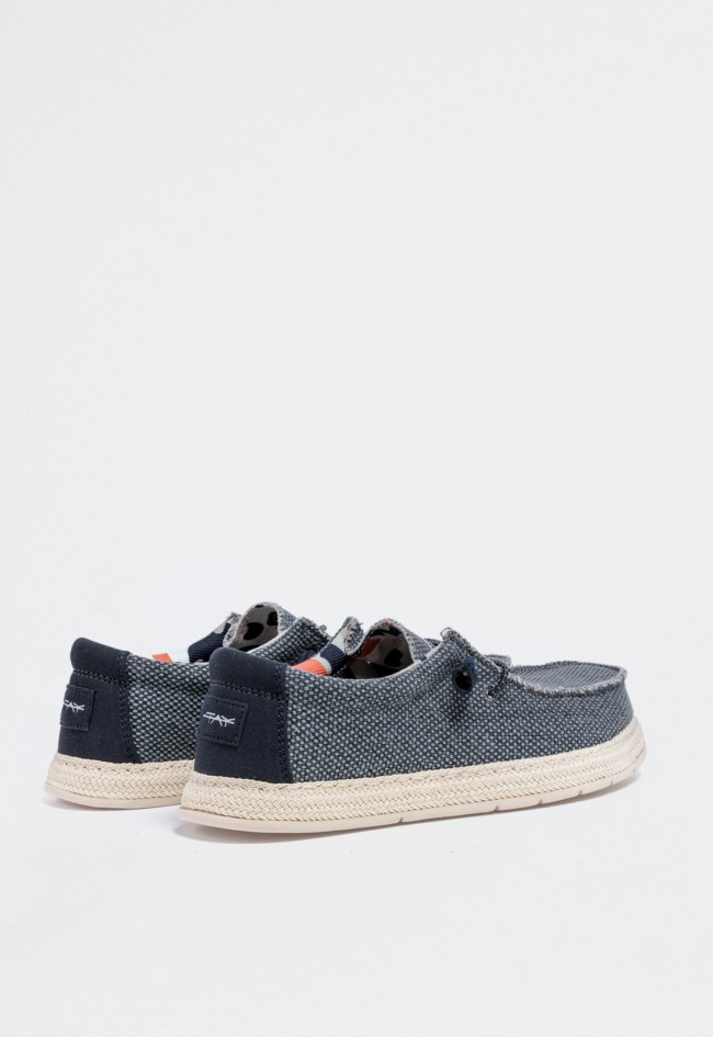 Náutico casual de hombre en textil azul — estilo relajado y moderno VAS 75-2086c