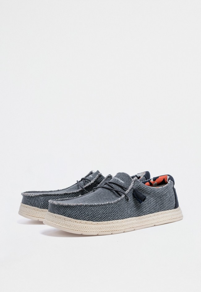 Náutico casual de hombre en textil azul — estilo relajado y moderno VAS 75-2086c