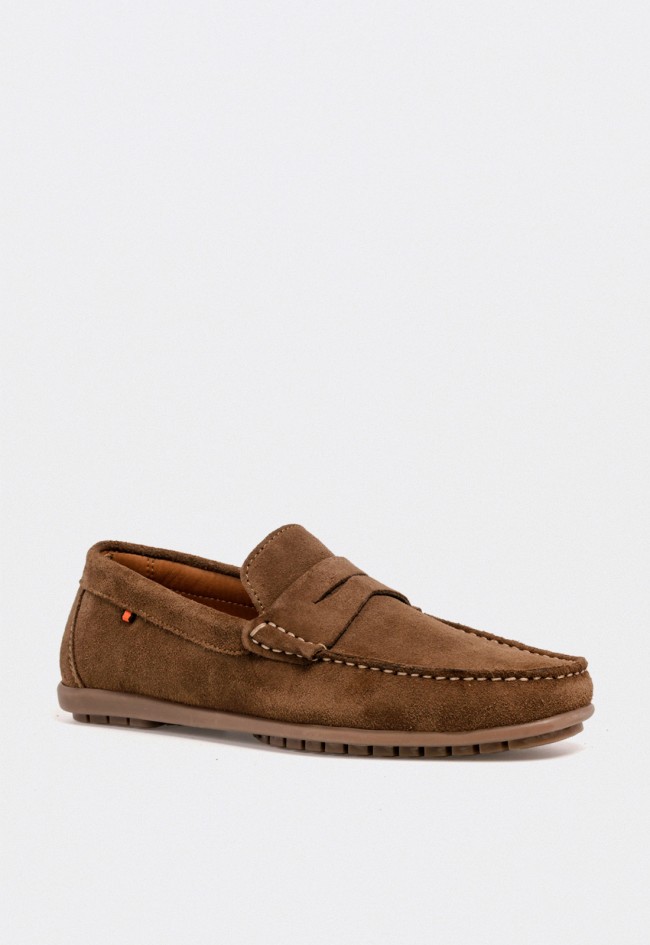 Mocasín de serraje marrón para hombre — comodidad y estilo atemporal Benson 80102