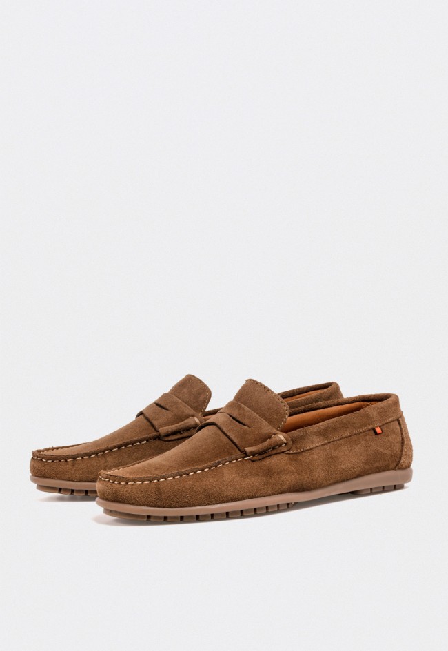 Mocasín de serraje marrón para hombre — comodidad y estilo atemporal Benson 80102
