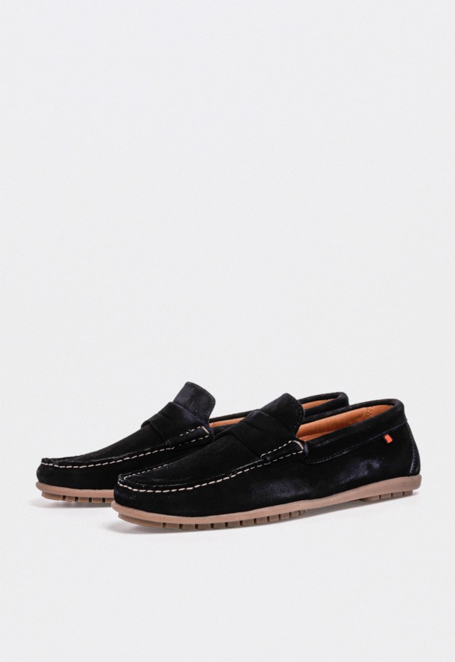 Mocasín de serraje negro para hombre — diseño clásico y confort versátil Benson 80102
