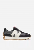Zapatilla de mujer New Balance 327 negro en ante y malla con diseño retro y detalles modernos