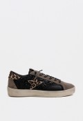 Zapatillas Cetti mujer con glitter negro y detalles animal print Cetti c-1342