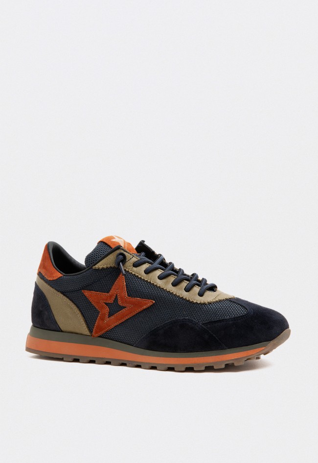 Zapatillas Cetti c-1259 hombre azul marino con detalles en serraje y contraste