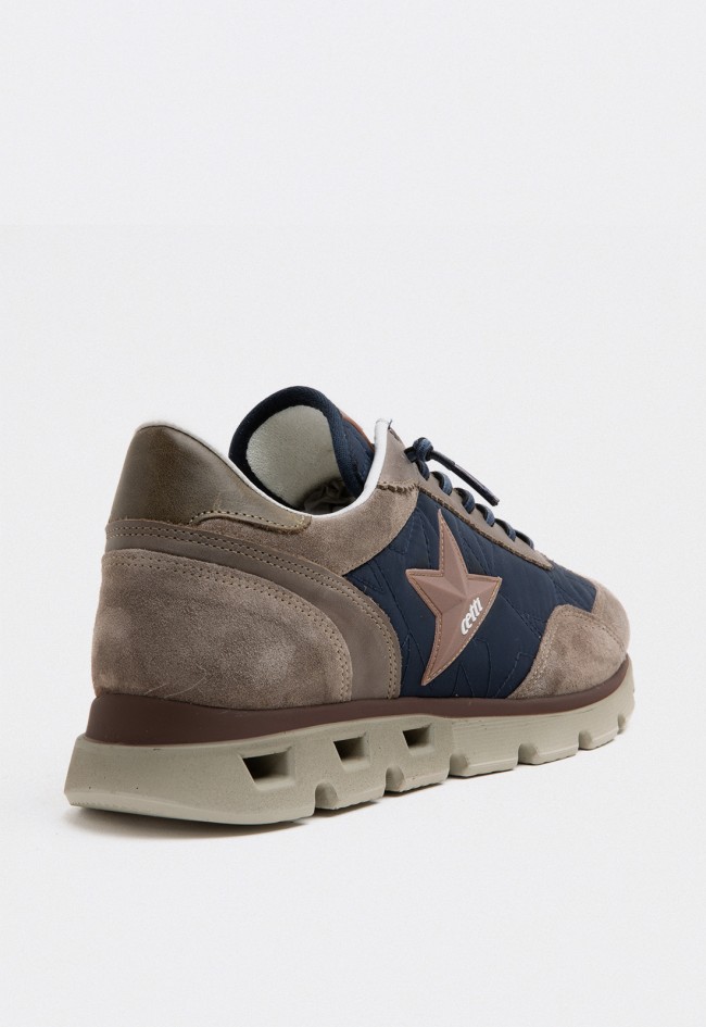 Zapatillas Cetti c-1385 hombre azul marino con serraje taupe y suela técnica perforada