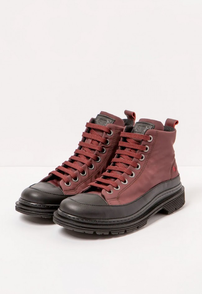 Botines urbanos mujer The Art Softlight BIRMINGHAM burdeos y negro de piel y nylon – estilo, resistencia y confort