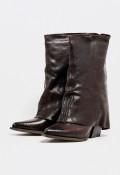 Bota campera de mujer en piel marrón con polaina baja – estilo western chic GLO sabry