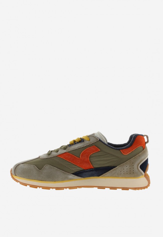 Victoria ROOT-WASHED unisex – sneakers 1985 en nylon lavado y serraje con suela bicolor