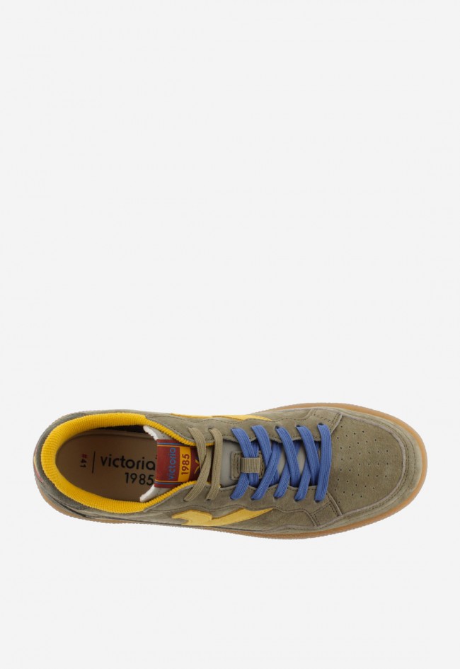 Zapatillas Victoria SMASH-SUEDE hombre – sneakers 1985 en serraje velour con suela caramelo