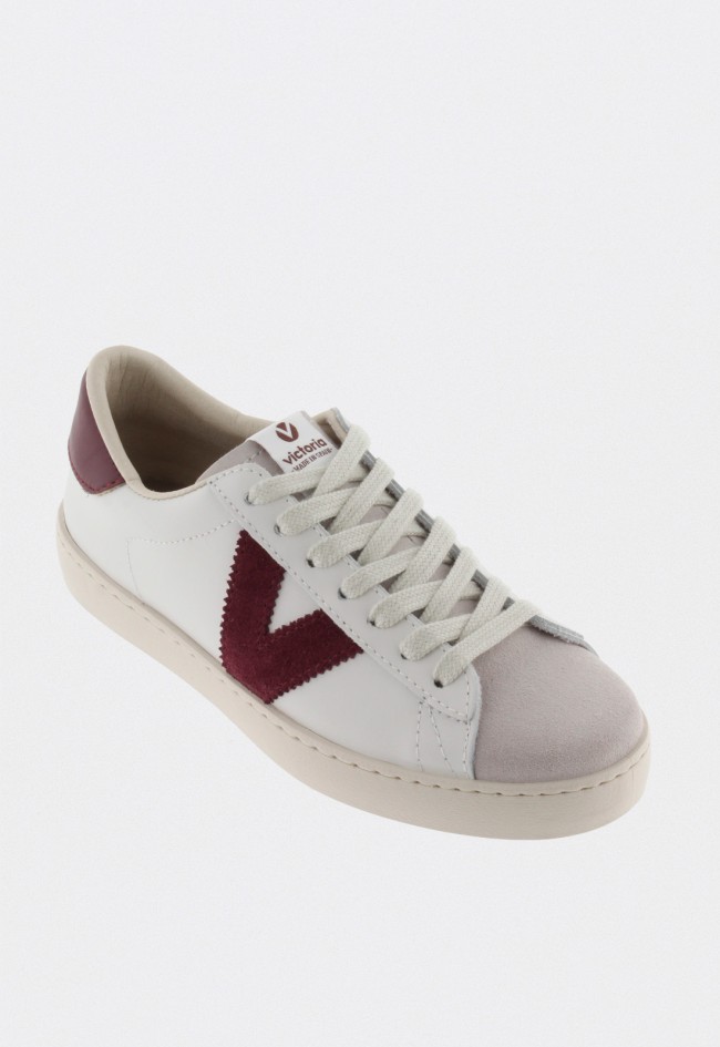 Zapatillas unisex Victoria Berlín piel & serraje blancas con detalles de color – Made in Spain