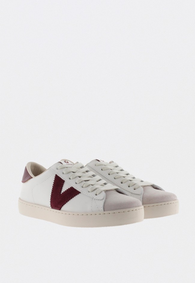 Zapatillas unisex Victoria Berlín piel & serraje blancas con detalles de color – Made in Spain