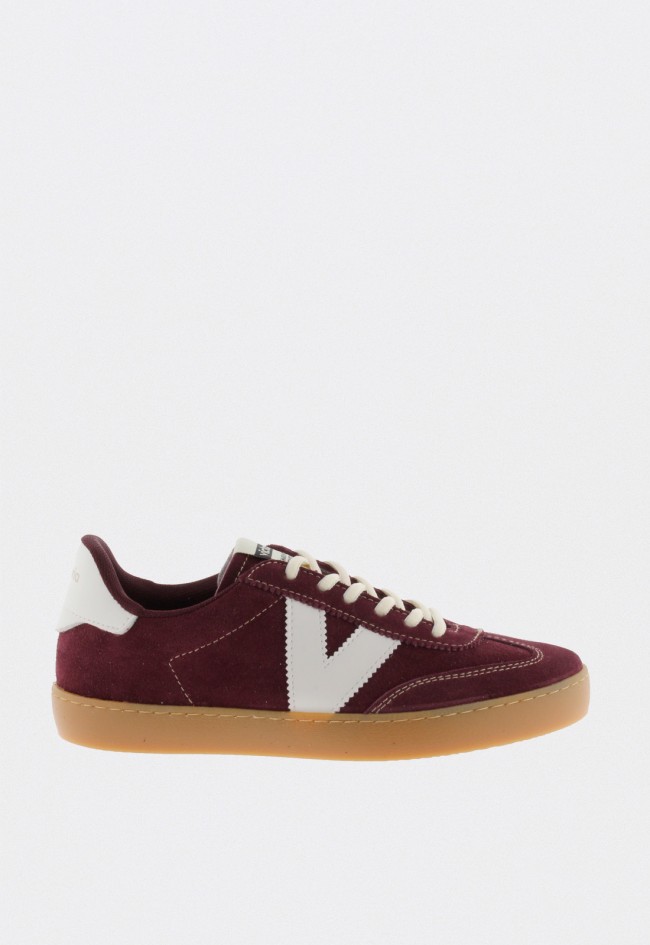 Zapatillas mujer Victoria Berlín ciclista serraje & contraste con suela caramelo – Made in Spain