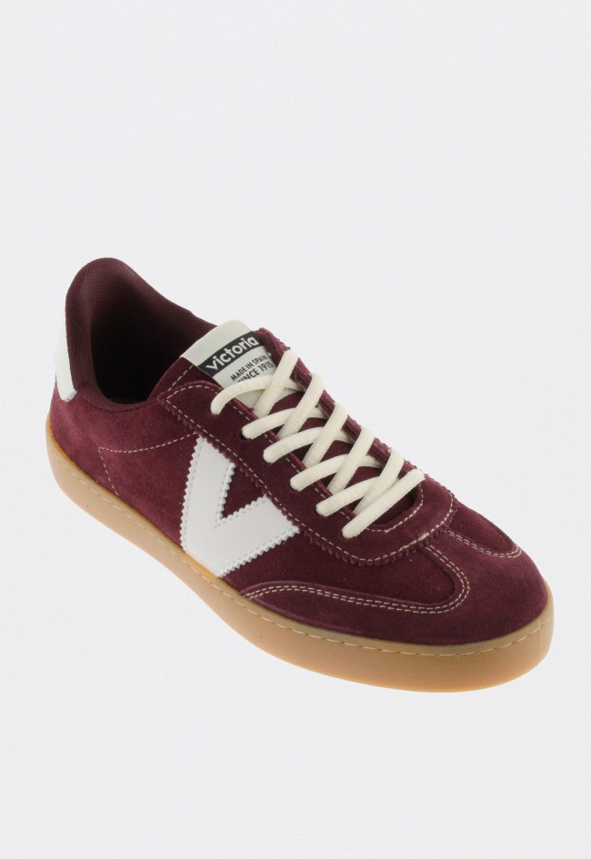 Zapatillas mujer Victoria Berlín ciclista serraje & contraste con suela caramelo – Made in Spain