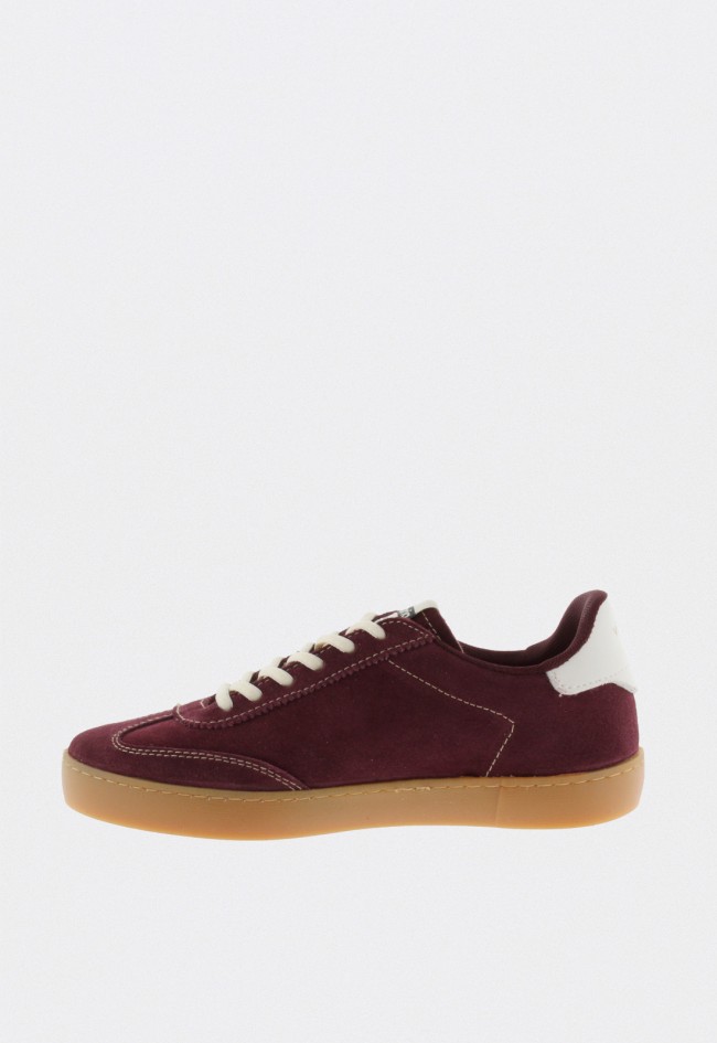 Zapatillas mujer Victoria Berlín ciclista serraje & contraste con suela caramelo – Made in Spain