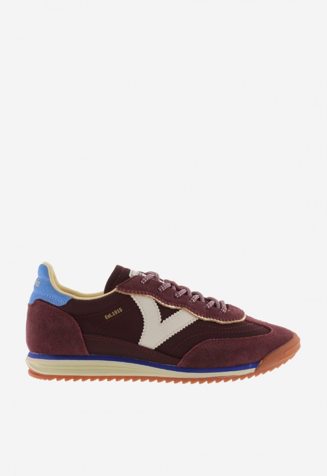 Zapatillas mujer Victoria Saturno nylon & serraje con suela dentada caramelo