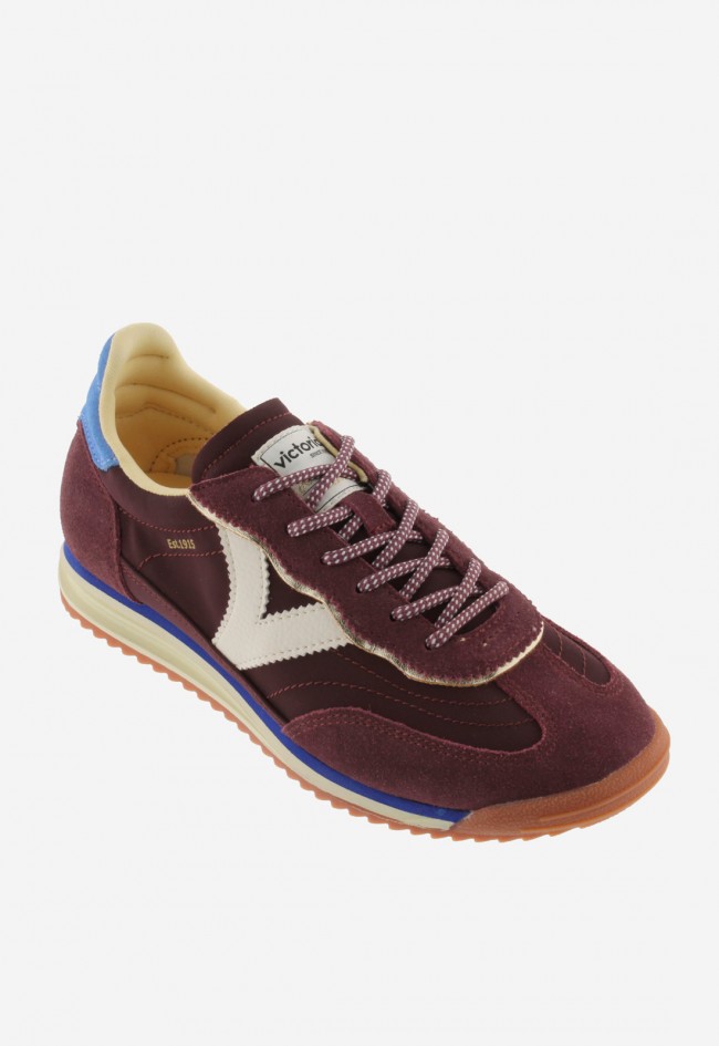 Zapatillas mujer Victoria Saturno nylon & serraje con suela dentada caramelo