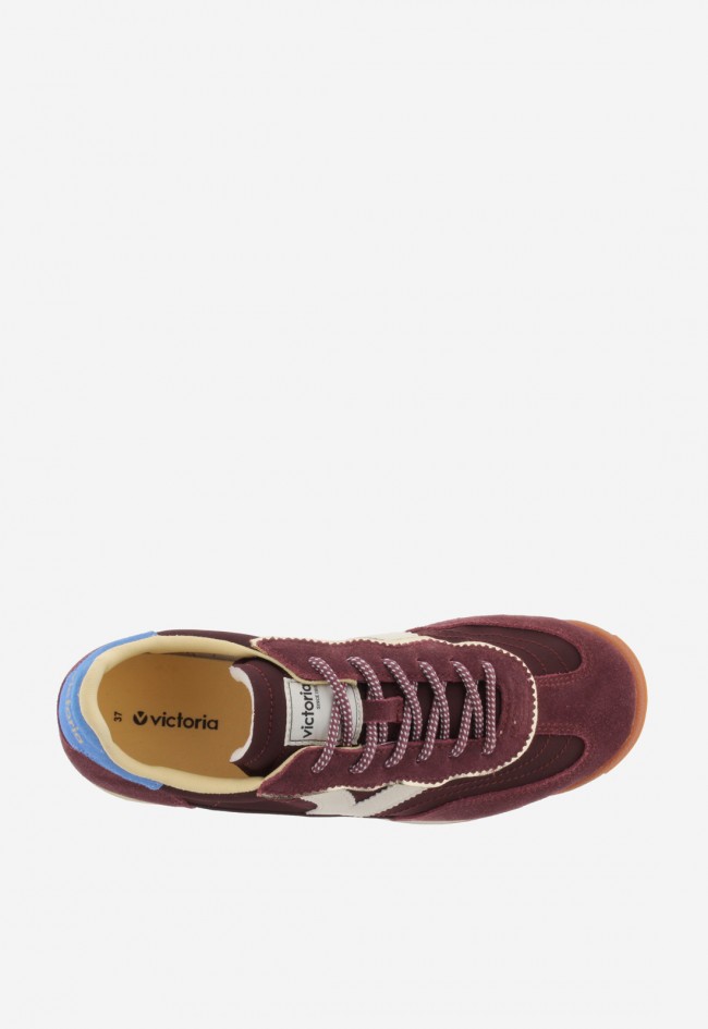 Zapatillas mujer Victoria Saturno nylon & serraje con suela dentada caramelo