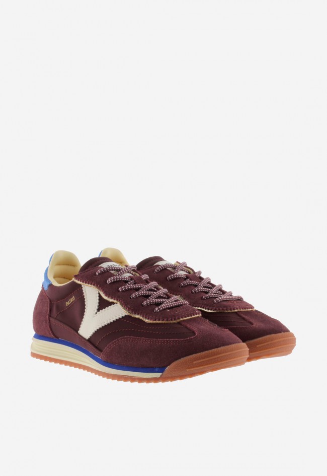 Zapatillas mujer Victoria Saturno nylon & serraje con suela dentada caramelo