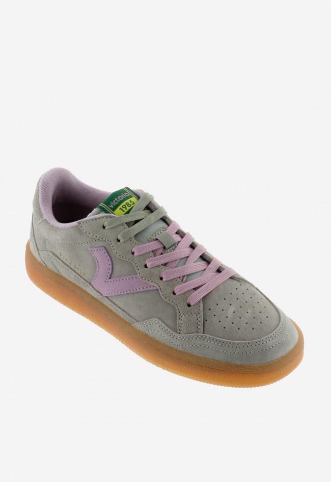 Zapatillas Victoria Smash-Suede unisex de serraje estilo retro con suela caramelo