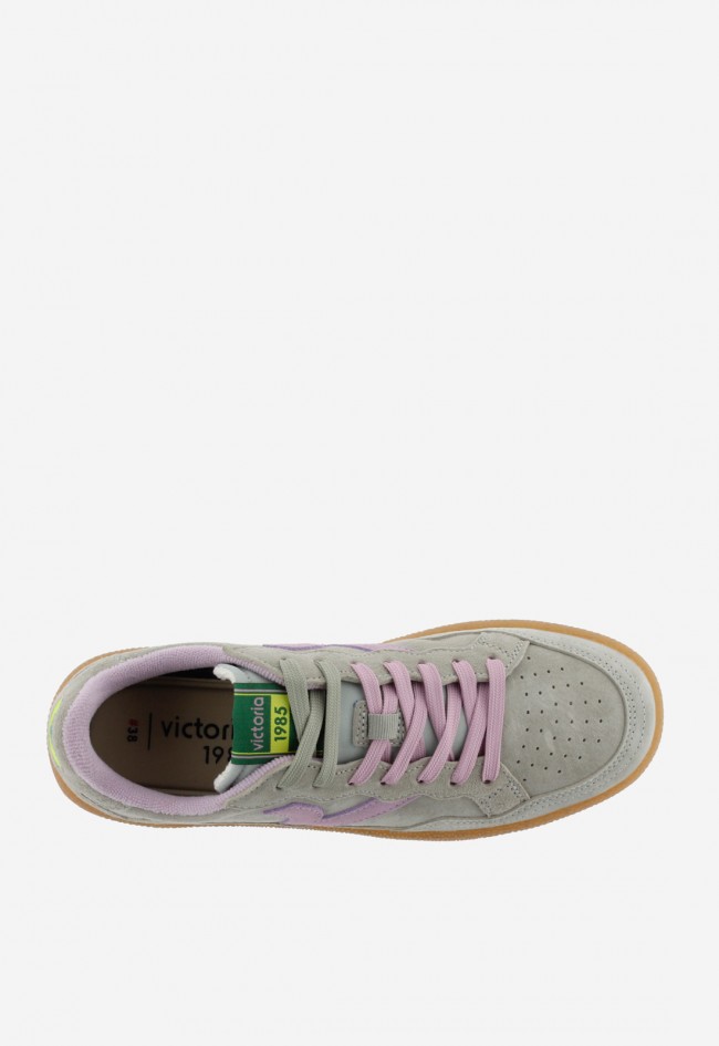 Zapatillas Victoria Smash-Suede unisex de serraje estilo retro con suela caramelo