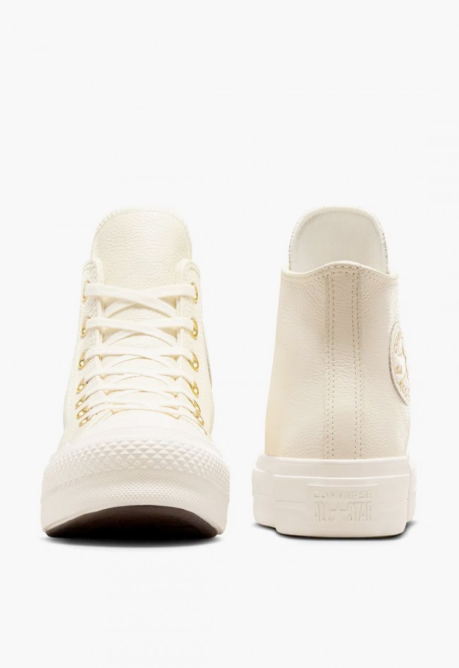 Converse Chuck Taylor All Star Lift Platform Golden Hits Mujer – sneakers de piel con plataforma y detalles dorados