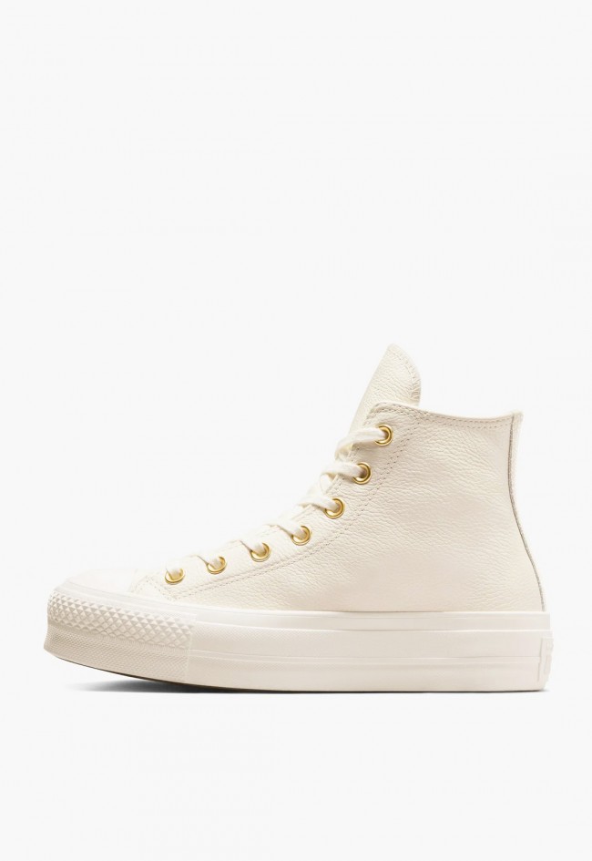 Converse Chuck Taylor All Star Lift Platform Golden Hits Mujer – sneakers de piel con plataforma y detalles dorados