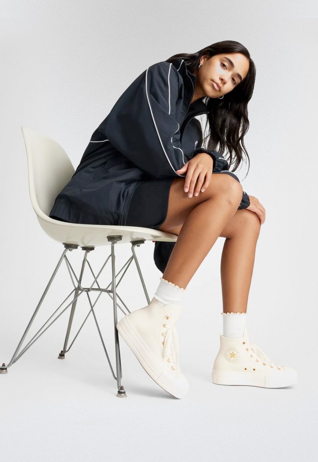 Converse Chuck Taylor All Star Lift Platform Golden Hits Mujer – sneakers de piel con plataforma y detalles dorados