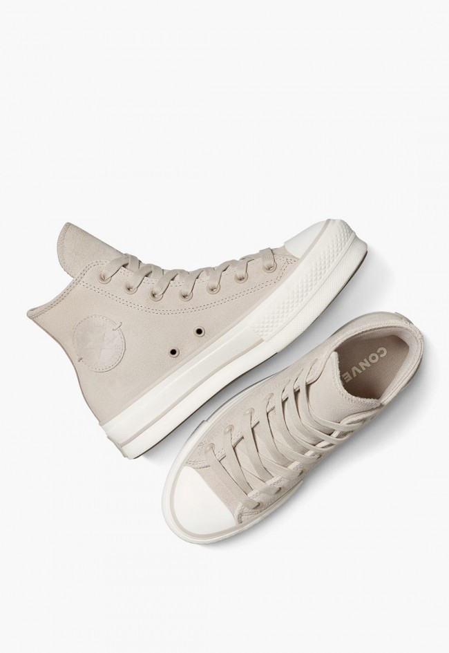 Converse Chuck Taylor All Star Lift Mujer A12966C Beige – sneakers de ante con plataforma