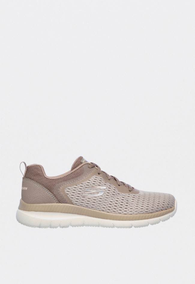 Skechers Bountiful Quick Path taupe – zapatillas deportivas de mujer con Memory Foam