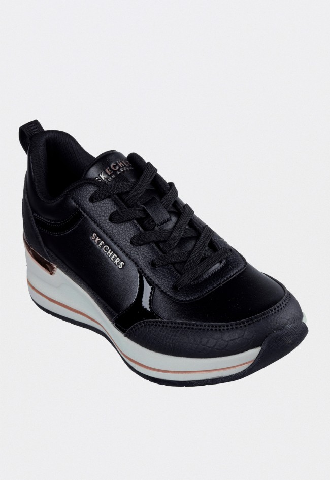 Skechers 177345-BLK negras – zapatillas de mujer con cuña