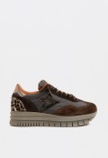 Zapatillas Cetti mujer marrones con plataforma y detalles animal print glitter Cetti c-1259 xl