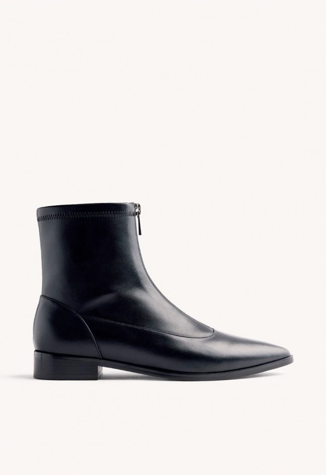 Botines Gioseppo Lindina negros con cremallera frontal – minimalismo edgy y sofisticado