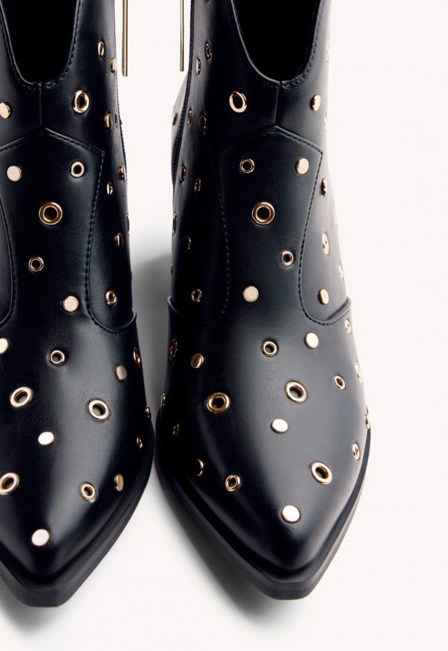 Botines Gioseppo Muskegon cowboy negros con tachuelas doradas – rebeldía y estilo en clave urbana