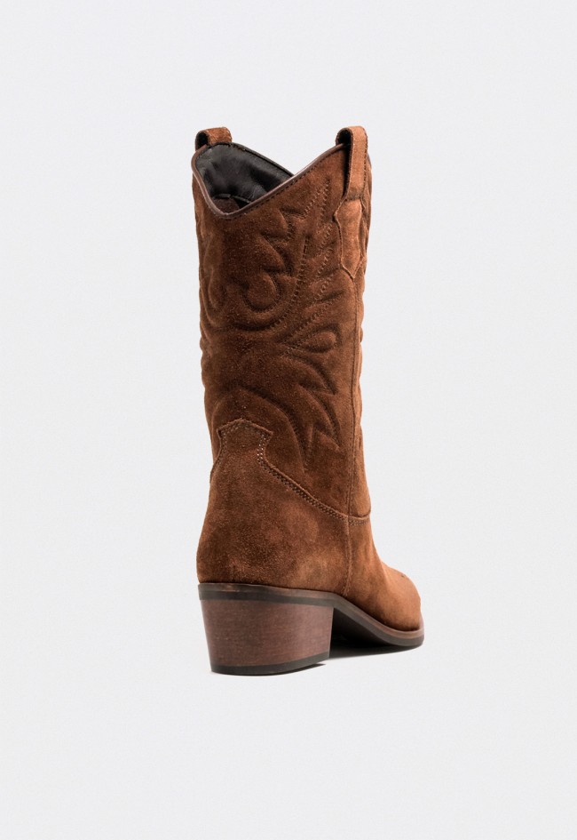 Botas cowboy Glo deka 7248 de piel marrón para mujer – esencia western con estilo sofisticado
