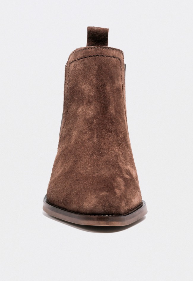 Botines camperos de piel marrón mujer Glo Bahía – estilo versátil con elásticos laterales